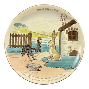 Sarreguemines Benjamin Rabier Childs Plate, Propos De Basse-Cour