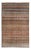 Vintage Mid-Century Brown and Green Geometric Wool Rug- 4′3″ × 7′ For Sale