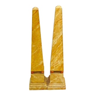 1970s French Painted Wood Obelisks - a Pair For Sale