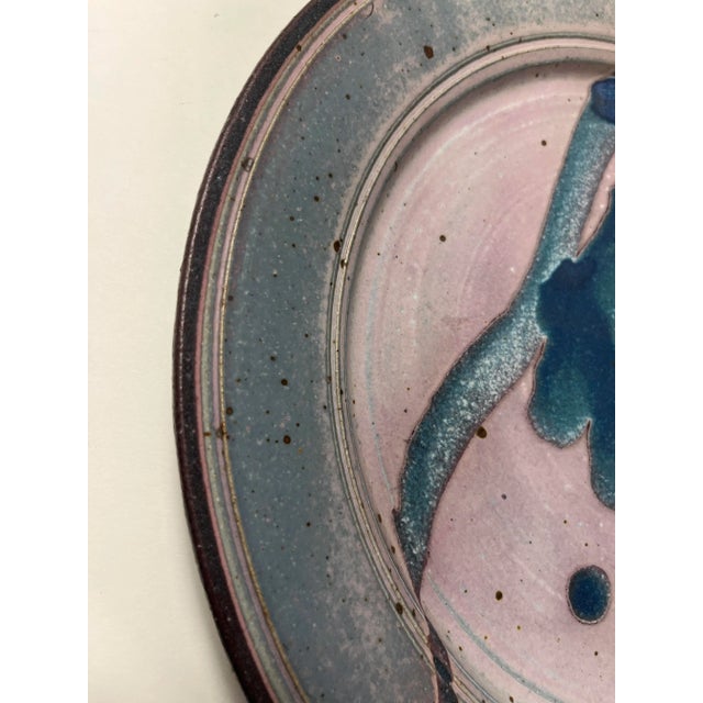 Mid-Century Modern 1960s Mid-Century Modern Studio Art Pottery Centerpiece Ceramic Platter For Sale - Image 3 of 5