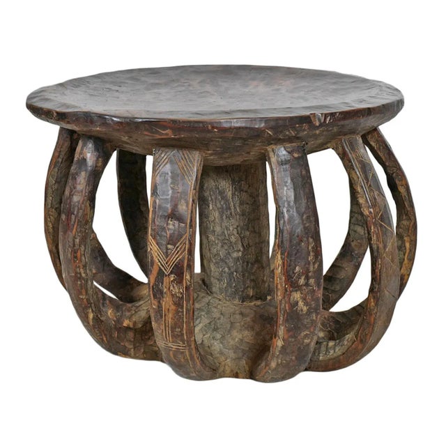 Vintage Large Baga Round Stool For Sale - Image 4 of 4