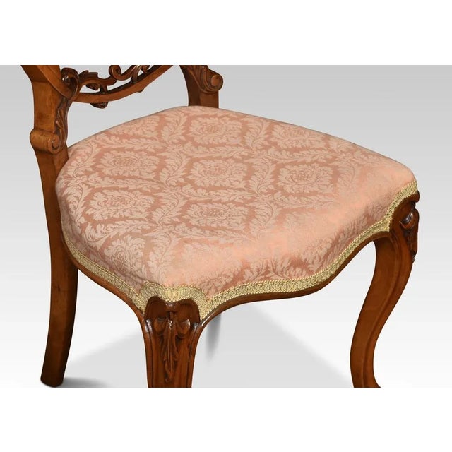 Walnut Balloon Back Salon Chairs, Set of 4 For Sale - Image 6 of 7