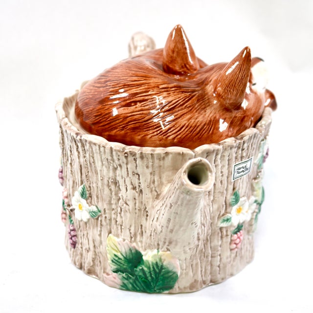 Fitz and Floyd Reynard Sleeping Fox Fitz & Floyd Teapot For Sale - Image 4 of 10