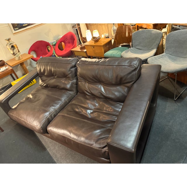 Two-Seater Leather Sofa by Paul Daveluy for Steiner, Paris, 1970s For Sale - Image 3 of 6