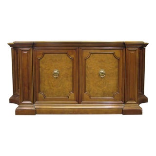 Vintage Traditional 80 In. Burled Wood Sideboard For Sale