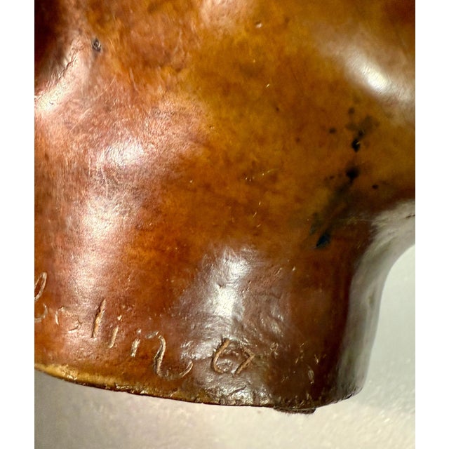 Brown Colin Webster Watson, New Zealand Modernist Abstract Bronze Maori Head Sculpture Colin Webster Watson, 1967 For Sale - Image 8 of 16