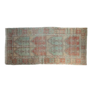 Vintage Distressed Oushak Rug Runner - 5'6" x 11'10" For Sale