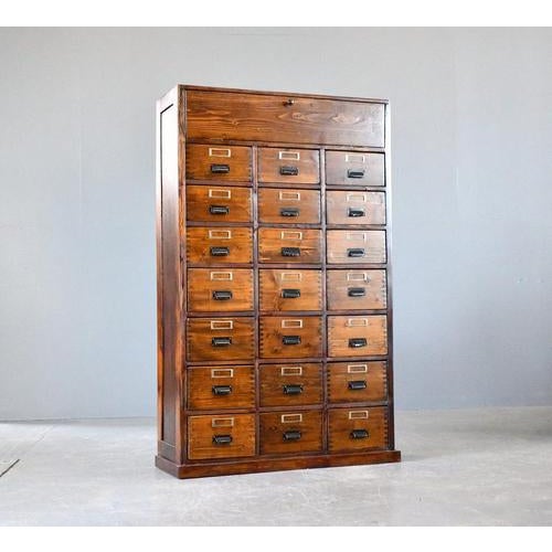 Bank of Pine Workshop Drawers, 1940s For Sale - Image 9 of 10