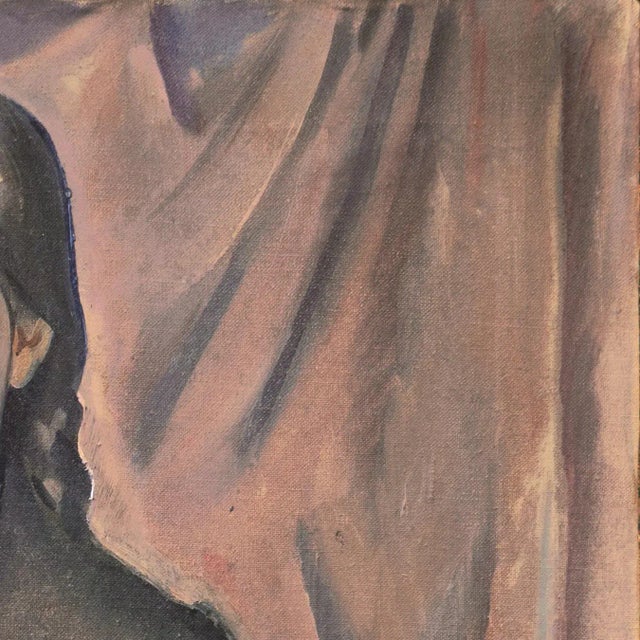 Textile 'Young Woman Wearing a Copper Scarf' by Walter Schwartz, 1935, Copenhagen For Sale - Image 7 of 11