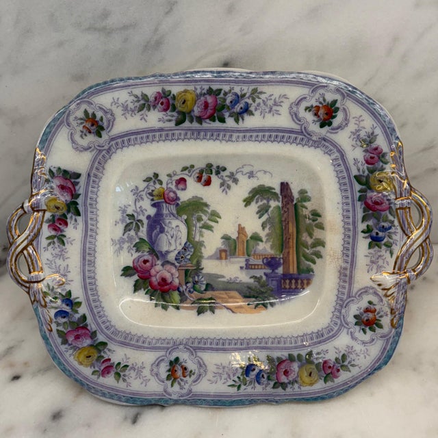 Beautiful antique serving platter from the&nbsp;"Parma" pattern manufactured by Livesley, Powell &amp; Co. (and later...