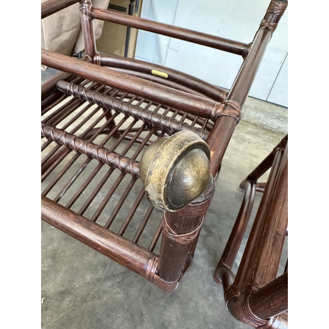 2000s Pair of McGuire Target Back Chairs For Sale - Image 10 of 12