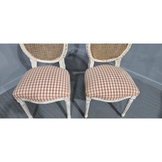 French Bergere Side Chairs, 1910s, Set of 2 For Sale - Image 6 of 7
