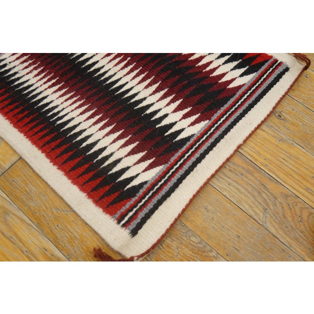 Early 20th Century 1930s Multicolor Geometric Antique American Navajo Rug 1'3" X 1'4" Flatweave Wool Carpet For Sale - Image 5 of 6