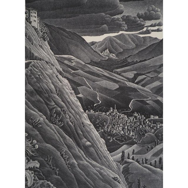 MC Escher, Italian Landscape, Castrovalva, Facsimile of the Original Wood Engraving For Sale - Image 4 of 14
