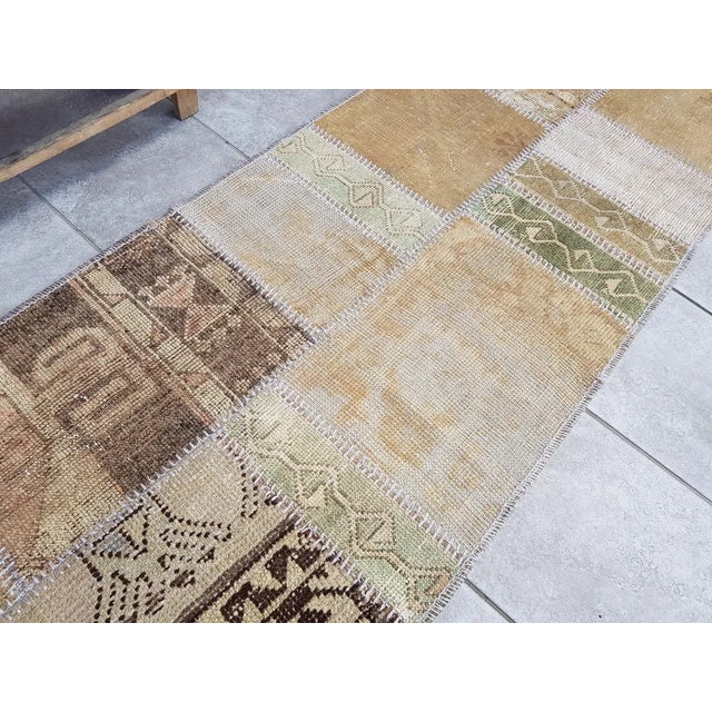Biege Anatolian Vintage Hallway Runner For Sale - Image 4 of 10