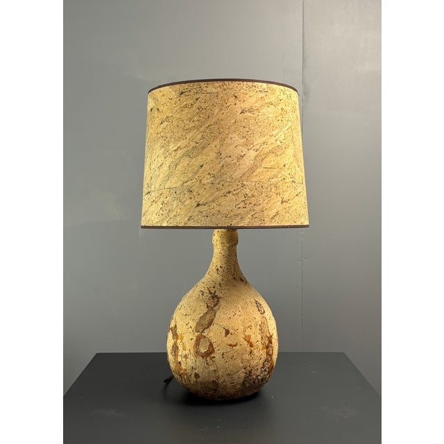 Wood Mid-Century Cork Table Lamp, France, 1960s For Sale - Image 7 of 16