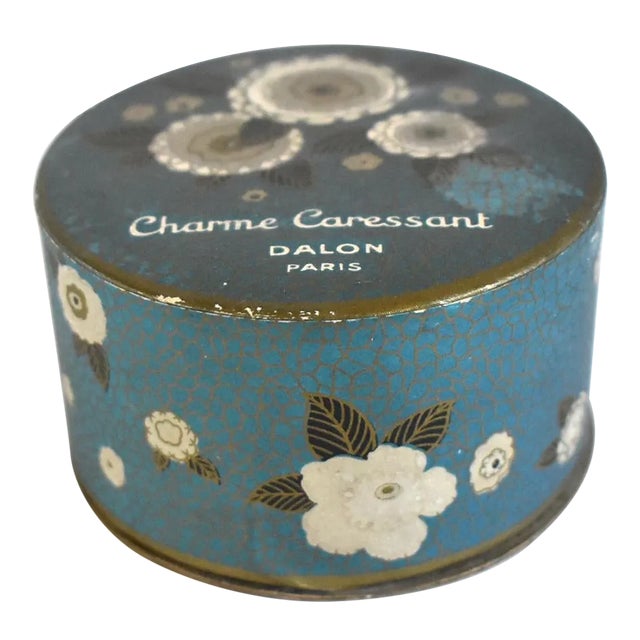 Antique 1920s Art Deco Unopened French Powder Box - Charme Caressant by Dalon, Paris For Sale
