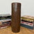 Rustic Brown Cylinder Shaped Vase with Stripes Down the Sides For Sale - Image 3 of 9