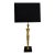 Stunning Arteriors Home Katie Lamp (Male) Brass With Black Shade and Iron Base For Sale
