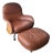 1990s Lousiana Leather Lounge Chair With Ottoman by Vico Magistretti for De Padova For Sale