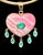 Large Rhodochrosite Heart Pendant With Emeralds & 14k Gold For Sale - Image 4 of 14