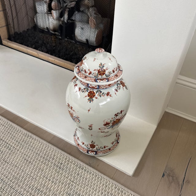 Early 20th Century Monumental Italian Hand Painted Majolica Ginger Jar For Sale - Image 4 of 10