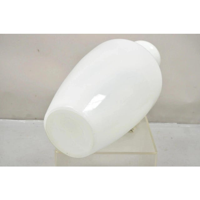 White Late 20th Century Modern Large White Cased Blown Glass 30" Urn Form Floor Flower Vase Vessel For Sale - Image 8 of 8
