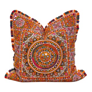 Kiara Rajasthani Embroidered Decorative Pillow For Sale
