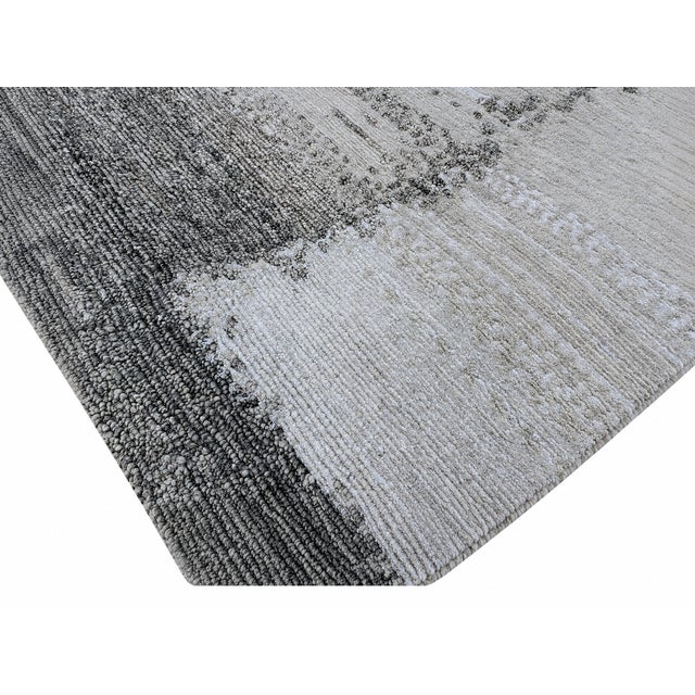 Contemporary Rh Nihal Wool Rug – 10' × 14' Multi Grey | 100% Hand-Spun Wool | Hand-Knotted | Abstract Geometric Design | Made in Nepal For Sale - Image 3 of 18