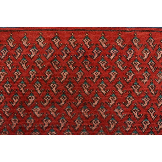 Mir Runner 3’7” X 9’10” Red Wool Vintage Tribal Hand-Knotted Oriental Rug For Sale - Image 10 of 14