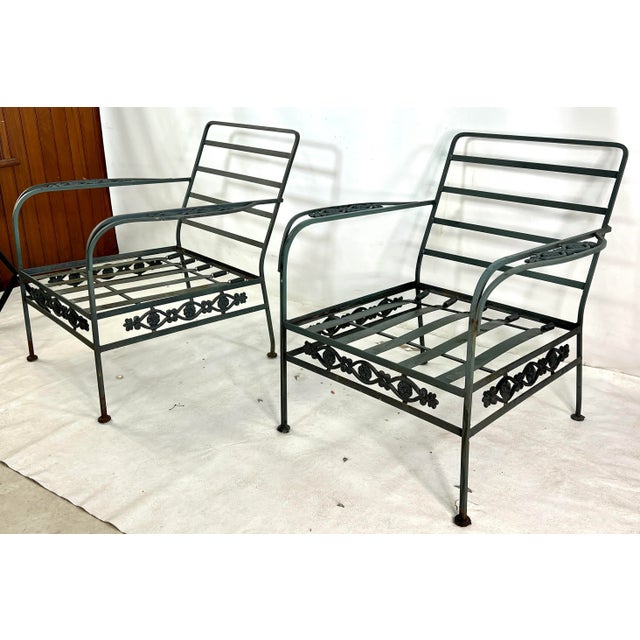 Vintage Woodard Style CastIron Lounge Chair’s - a Pair For Sale - Image 13 of 13