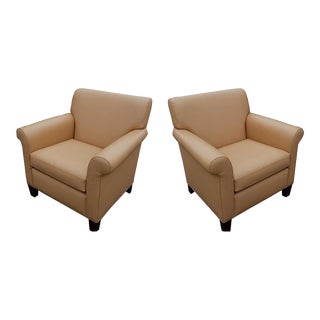 Martin Brattrud Leather Collection Lounge Chairs - A Pair For Sale