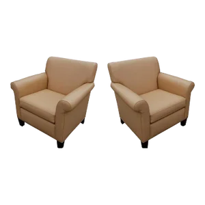 Martin Brattrud Leather Collection Lounge Chairs - A Pair