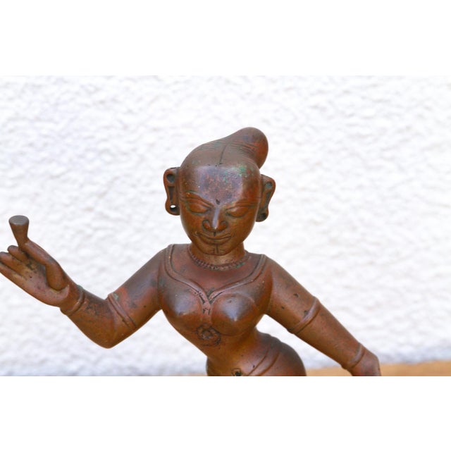 Indian Antique Indian Bronze Devadhashi Icon For Sale - Image 3 of 12