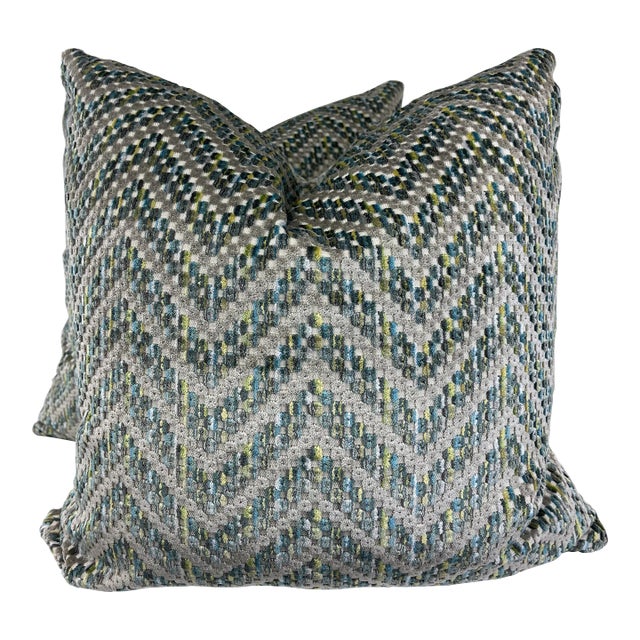 Romo "Ortiz" in Jade Pillows- a Pair For Sale