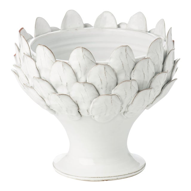 White Artichoke Footed Centerpiece, Large For Sale