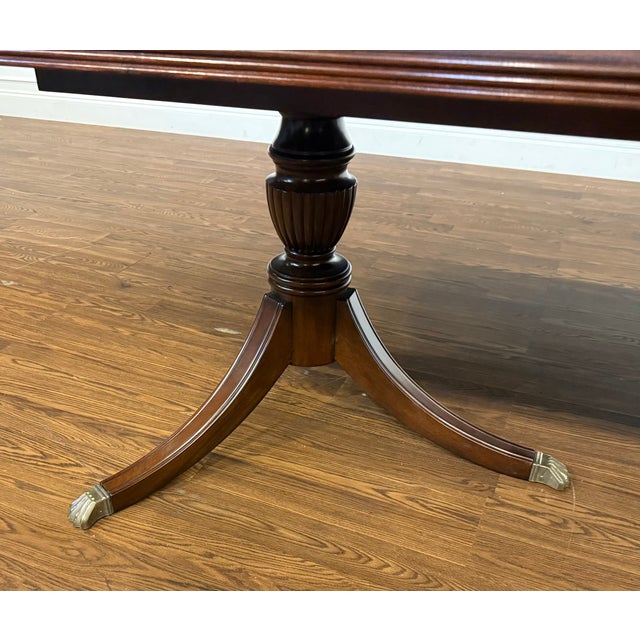 Traditional Georgian Style Multi-Banded Mahogany Dining Table by Leighton Hall - Showroom Sample For Sale - Image 13 of 17