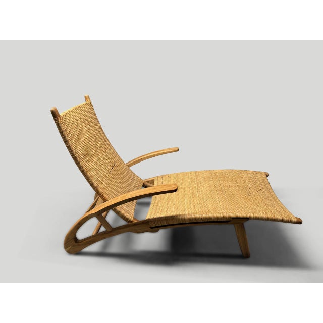 Contemporary Andrianna Shamaris Teak Wood and Woven Grass Chaise For Sale - Image 3 of 6