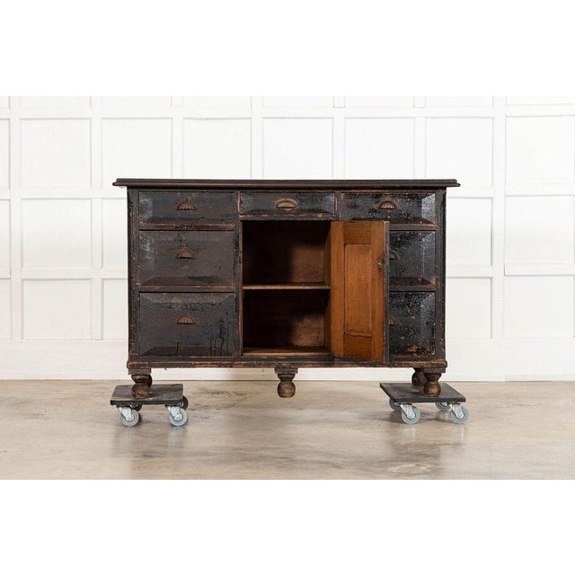 19th Century English Painted Pine Dresser Base For Sale - Image 3 of 18
