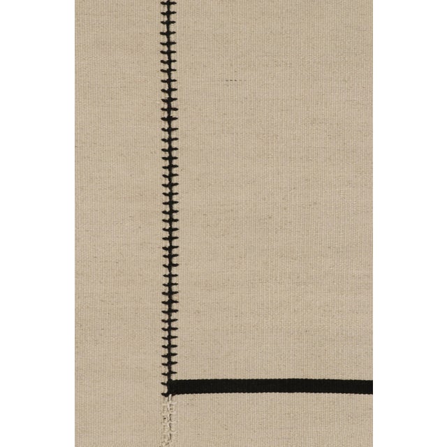 Contemporary Rug & Kilim’s Contemporary Kilim in Cream and Black Tones For Sale - Image 3 of 8