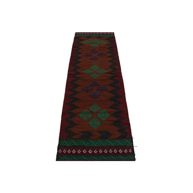 Traditional Vintage Afghan Tribal Kilim in Rust Tones With Geometric Patterns, From Rug & Kilim For Sale - Image 3 of 7