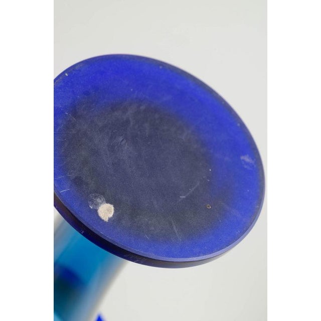 Trumpet-Shaped Polaun Vase in Blue Crystal Glass by Josef Riedel, 1940s For Sale - Image 4 of 5