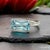 1990s Natural Solitaire Aquamarine Ring Size 6.5 14k W Gold 2.71 Cts Certified For Sale - Image 4 of 6