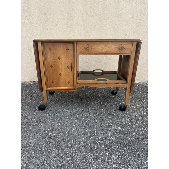 Thomasville 1960s Horizon by Thomasville Mid Century Modern Bar Cart For Sale - Image 4 of 6