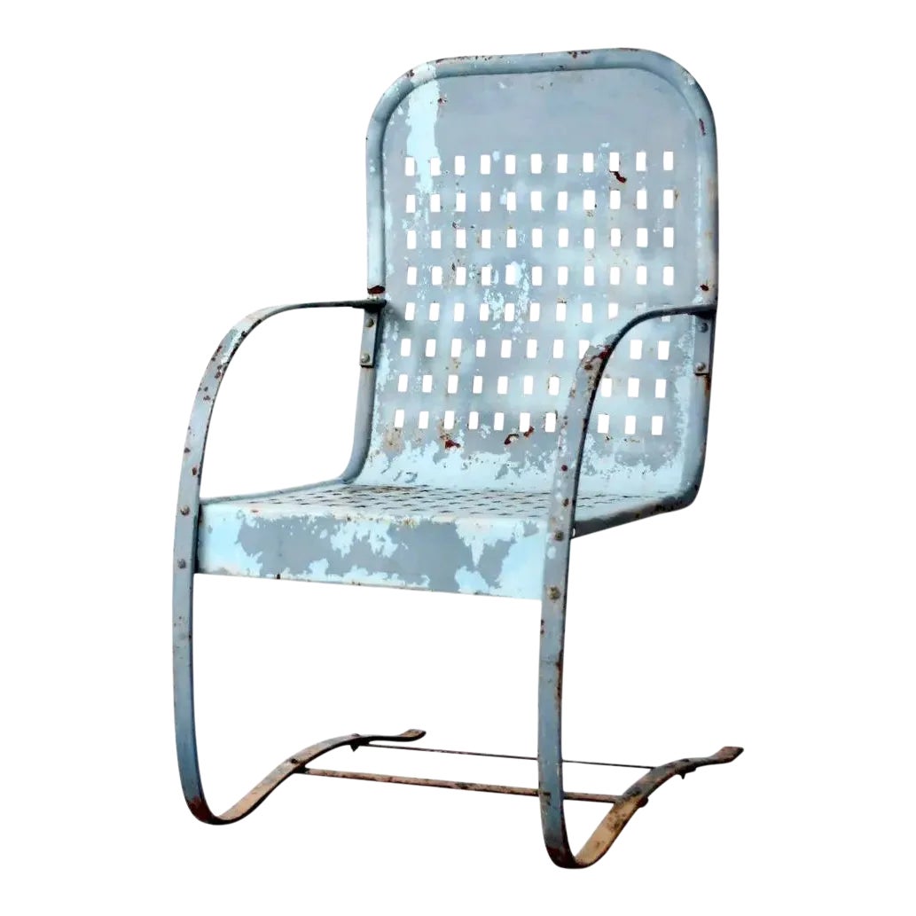 MidCentury Metal Patio Chair Chairish