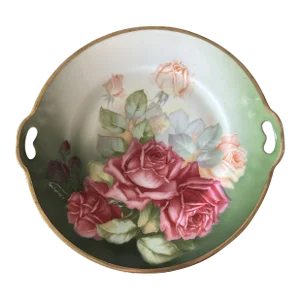 1920s Thomas Sevres Bavaria Handpainted Rose Pattern Serving Plate