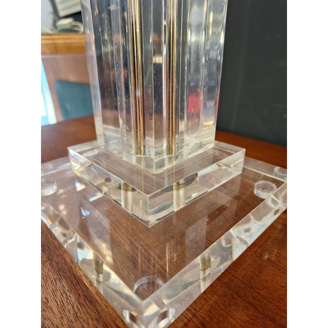 Acrylic Glass Table Lamp, Italy, 1970s For Sale - Image 4 of 9