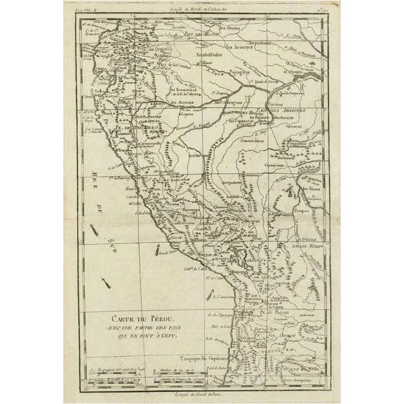 Map of the Western Coast of South America, 1780 For Sale