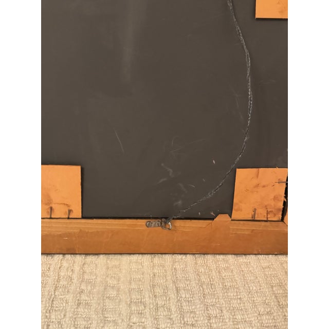 1970s Large Antique Carved Wood Beveled Mirror With Ornate Frame For Sale - Image 5 of 6