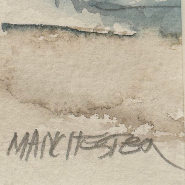 An original watercolor by New Jersey artist Al Manchester, capturing a lively summer day along the shoreline in Cape May....